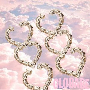 BAMBOO HEART EARRINGS 14K GOLD PLATED